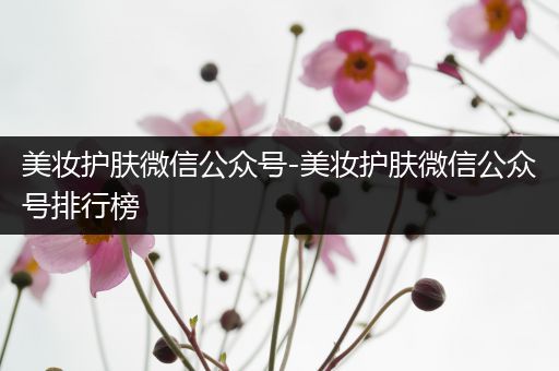 美妝護(hù)膚微信公眾號-美妝護(hù)膚微信公眾號排行榜