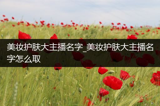 美妝護(hù)膚大主播名字_美妝護(hù)膚大主播名字怎么取
