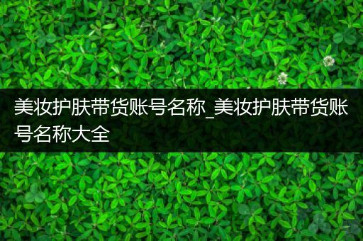 美妝護膚帶貨賬號名稱_美妝護膚帶貨賬號名稱大全
