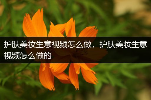 護(hù)膚美妝生意視頻怎么做，護(hù)膚美妝生意視頻怎么做的