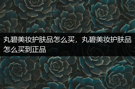 丸碧美妝護(hù)膚品怎么買，丸碧美妝護(hù)膚品怎么買到正品