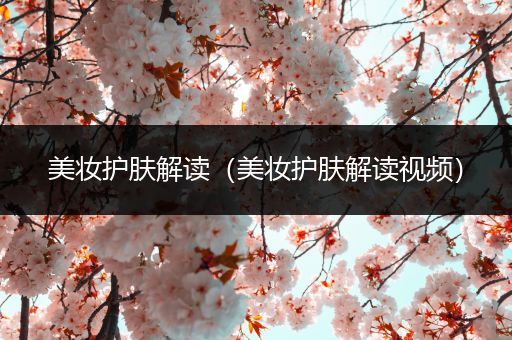 美妝護(hù)膚解讀（美妝護(hù)膚解讀視頻）