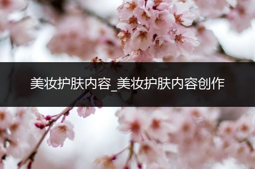 美妝護膚內容_美妝護膚內容創(chuàng)作